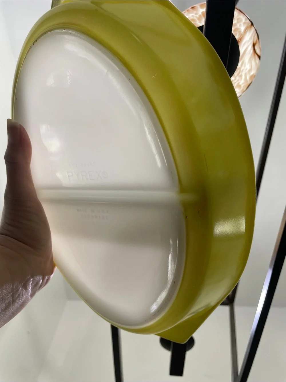 Pyrex Divided Yellow Ceramic Serving Dish - Bright Yellow Home Accent 1 1/2 Qt